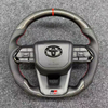 Replacement leather steering wheel for Toyota models, upgraded accessories for comfortable grip of car steering wheel