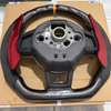 Detail view of sport VW steering wheel, premium material car interior modification part