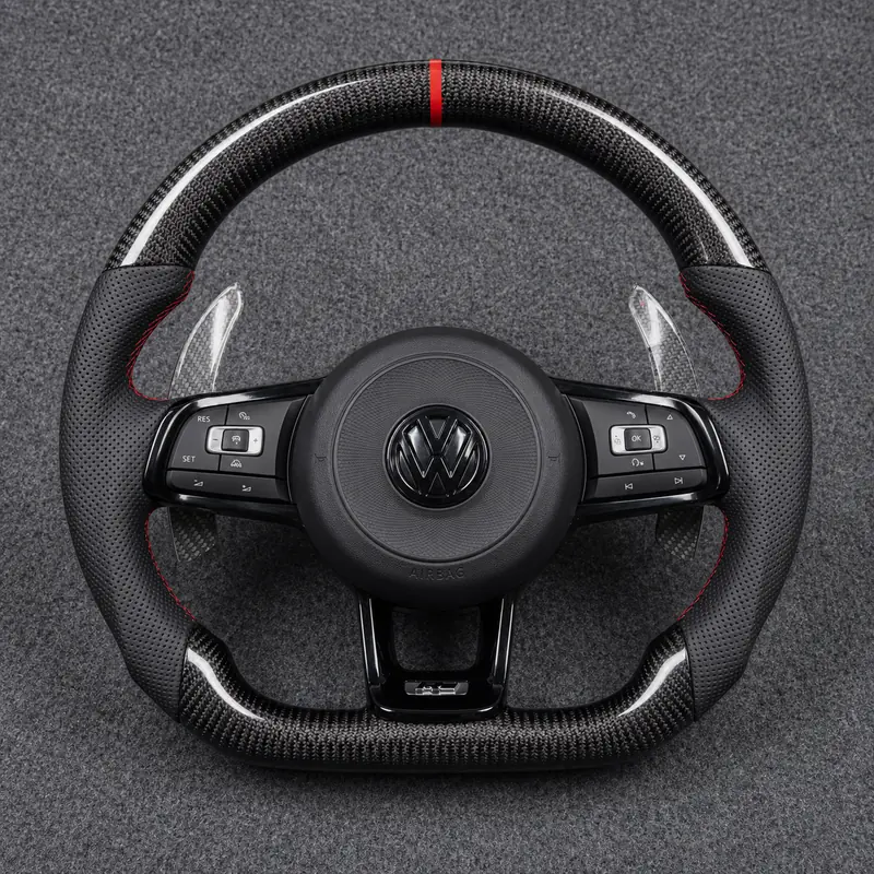 Volkswagen Golf 7 5G1 MQB GTI Golf R 2012-2017 Custom Real Carbon Fiber Steering Wheel - YINGGENE