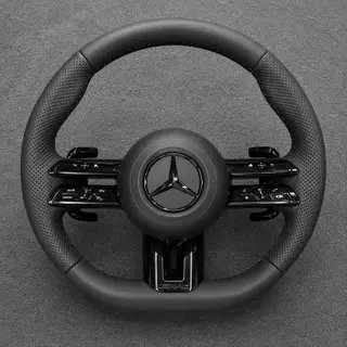 Mercedes A B C E S GLC GLE 2003-2026 W203-W206 W211-W214 Custom Nappa Genuine Leather AMG Steering Wheel -YINGGENE