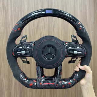 LED Forged Carbon Fiber Steering Wheel for Mercedes Benz C218 C219 C257