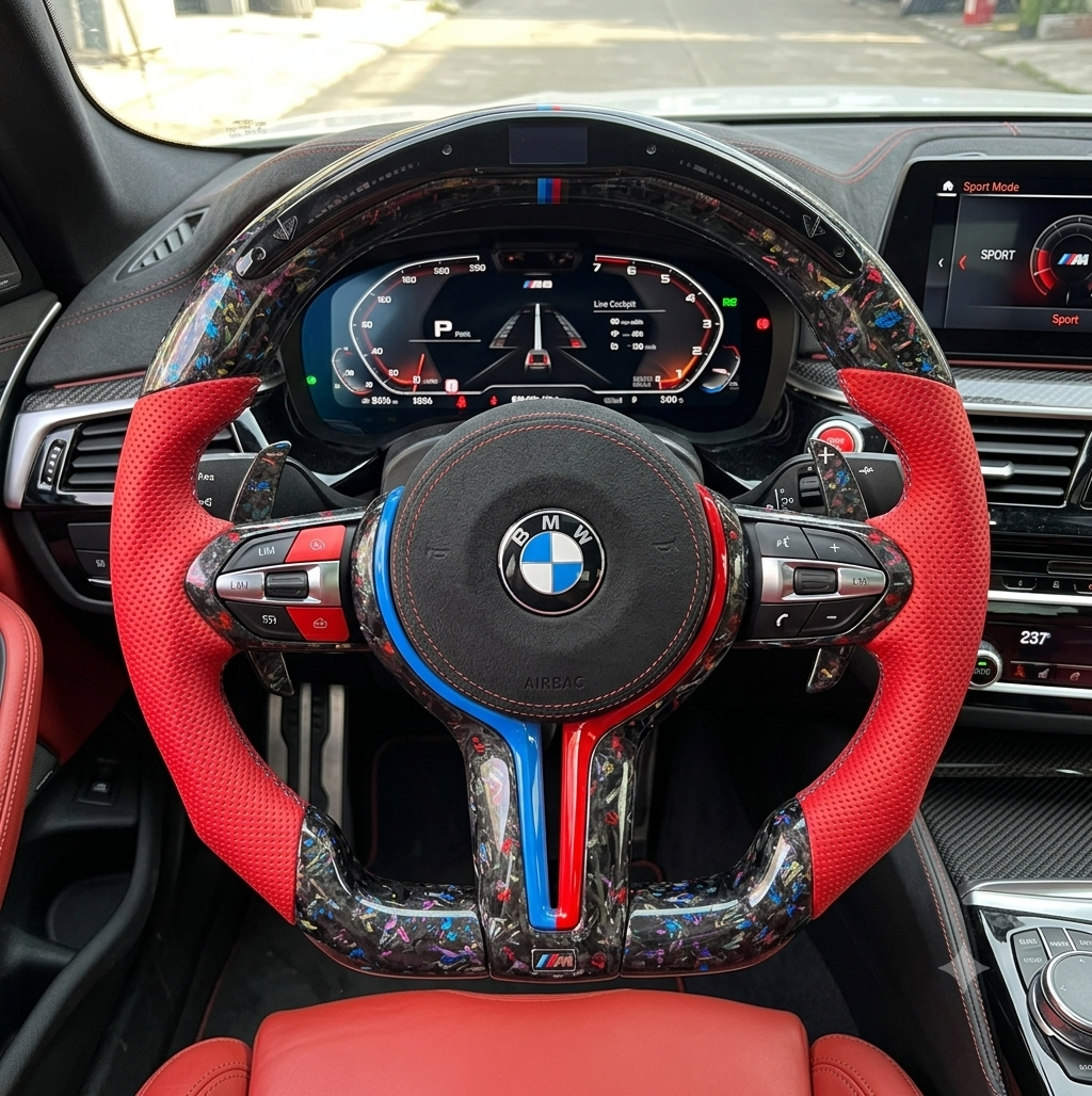 Forged Carbon Fiber BMW F20 F40 F30 F31 F35 F10 F11 F18 F90 Leather Steering Wheel