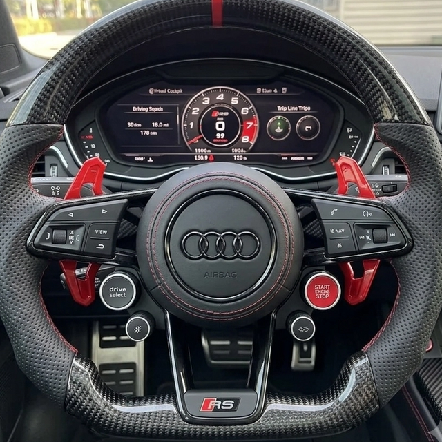 Gloss Carbon Audi RS Style Racing Steering Wheel Audi A5 RS3 RS5 RS7 S3 S5 S7 Steering Wheel