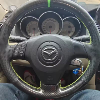 Custom Steering Wheel Cover Carbon Fiber Genuine Leather 100% Fit For Old Mazda 3 Mazda 5 Mazda 6 Pentium B70 Car Accessories