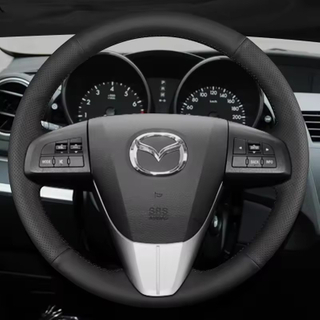 Custom Car Steering Wheel Braid Cover Breathable Genuine Leather 100% Fit For MAZDA 3 2011-2015 CX-7 CX-9 Mazda 5 2011 2012 2013