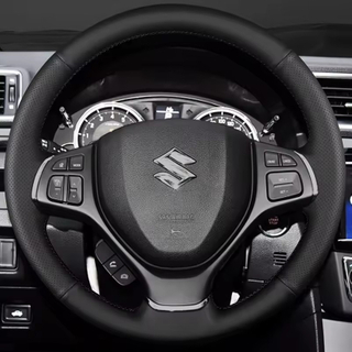 Custom Car Steering Wheel Braid Cover Genuine Leather 100% Fit For Suzuki Baleno 2016 2017-2019 Alivio 2015-2019 Steering Wrap