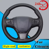 Custom Steering Wheel Braid Cover 100% Fit For Citroen C3 C3-XR 2015-2019 C4 2016-2019 Peugeot 408 2014-2019 Traveller 2016-2019