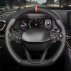DIY Car Steering Wheel Cover Black Suede Genuine Leather For Seat Leon Ateca Tarraco 2020 2021 Seat Cupra Leon Car Accessories