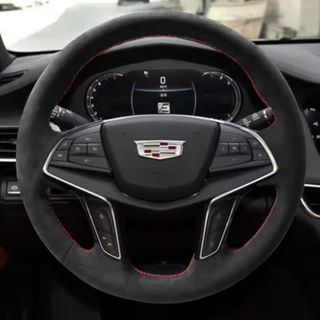 Custom Car Steering Wheel Cover Suede 100% Fit For Cadillac XT5 XTS ATSL XT5 SRX CT6 Auto Interior Accessories Steering Wrap