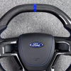 Suitable for Ford Raptor Carbon Fiber Steering Wheel F150 Flat Bottom Sports Genuine Leather Perforated OEM Upgrade
