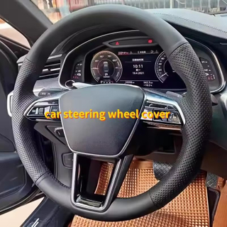 Custom Car Steering Wheel Braid Cover 100% Fit For Audi A6 A7 A8 A1 A3 A4 A5 B9 B8 R8 TT Q3 Q5 Q7 Q8 Car Products Steering Wrap