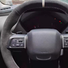 DIY Car Steering Wheel Cover Suede Leather Non-slip Ventilation Black Braid For Citroen C4 2021 2022 2023 Year Car Accessories