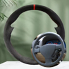 Custom Steering Wheel Cover For Volkswagen VW Old Golf 5 (V) MK5 Polo Jetta Tiguan Sagitar Touran Caddy Suede Car Accessories