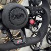 Alcantara and Nappa leather stitched steering wheel 12 o'clock alignment mark ergonomic grip custom steering wheel