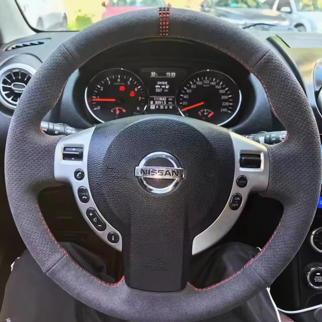 Custom Car Steering Wheel Braid Cover Soft 100% Fit For Nissan QASHQAI X-Trail NV200 Rogue 2008-2011 Car Products Steering Wrap