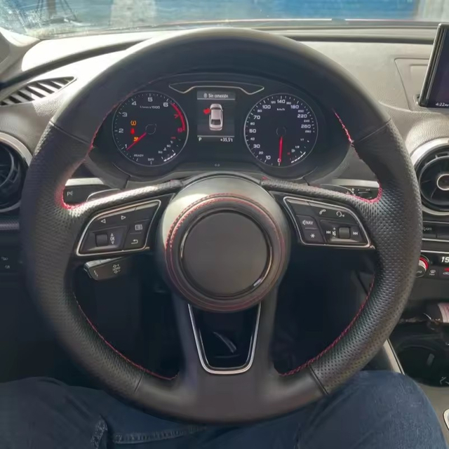 Custom Car Steering Wheel Cover Artificial Leather 8X A3 8V S3 A4 B9 S4 A5 S5 Q2 2016-2022 Steering Wrap Cover For Audi A1