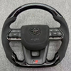 Alcantara Steering Wheel for Toyota Crown Prado Yaris Featuring Real Carbon Fiber