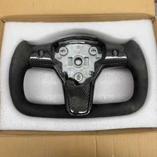 Customized Tesla Yoke Carbon Fiber Alcantara Steering Wheel for Model 3 Model Y