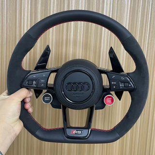 Audi Steering Wheel Nappa Leather Spliced Alcantara Suitable for Audi A3 A4L A5 A6L A7 S3 S4 Handmade Customization