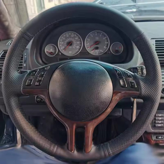 Custom Car Steering Wheel Cover E46 2000-2006 5 Series E39 2000-2003 E53 X5 2003 Z3 E36 Steering Wheel Cover For BMW 3 Series