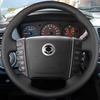 Custom Car Steering Wheel Braid Cover Genuine Leather 100% Fit For Ssangyong Rexton Rexton W Rodius Auto Interior Accessories