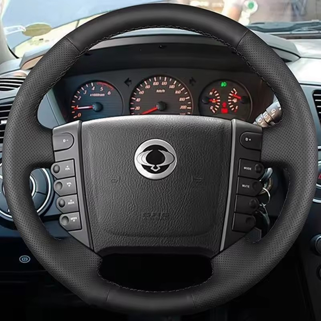 Custom Car Steering Wheel Braid Cover Genuine Leather 100% Fit For Ssangyong Rexton Rexton W Rodius Auto Interior Accessories