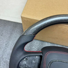 Bright Carbon Fiber Steering Wheel for Dodge Challenger with Leather Airbag Cover