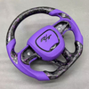 Purple Forged Carbon Steering Wheel for Dodge with Purple Leather Airbag Cover