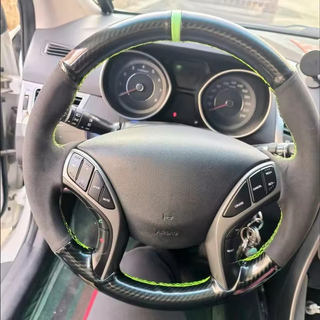 DIY Car Steering Wheel Cover Suede Leather For Hyundai Elantra 2011-2016 Avante i30 2012-2016 Steering Wheel Car Interior