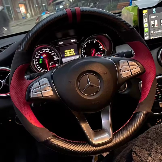 Custom DIY Car Steering Wheel Cover 100% Fit For Mercedes Benz C200 C250 C300 B250 B260 A200 A250 Sport CLA220 Steering Wrap