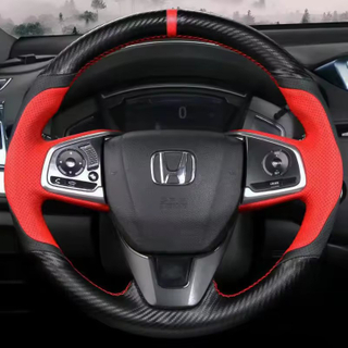 Custom DIY Car Steering Wheel Cover 100% Fit For Honda Civic 10th Gen 2016 2017 2018 Auto Interior Accessories Steering Wrap