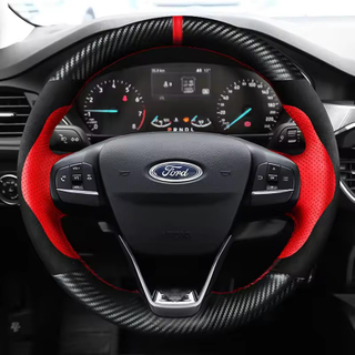 Custom DIY Car Steering Wheel Cover 100% Fit For Ford Focus 4 2019 2020 Fiesta 17-19 Tourneo 2018 2019 New Focus Car Accessories
