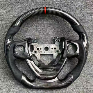 Bright Carbon Fiber Steering Wheel for Honda Buick with Thumb Grip Patch