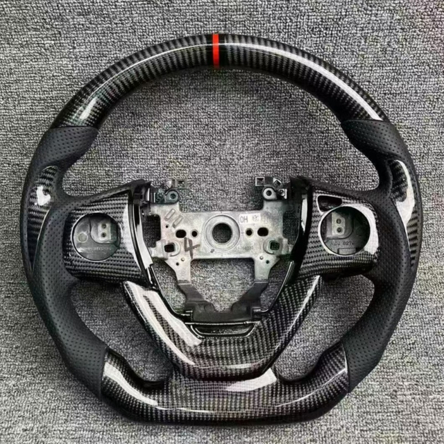 Bright Carbon Fiber Steering Wheel for Honda Buick with Thumb Grip Patch