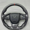 Honda Custom Real Carbon Fiber Civic Steering Wheel Perforated Nappa Leather Honda Civic Si EX LX Model Steering Wheel