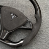 Tesla custom real carbon fiber steering wheel glossy carbon fiber spliced with Alcantara Tesla Model X racing steering wheel
