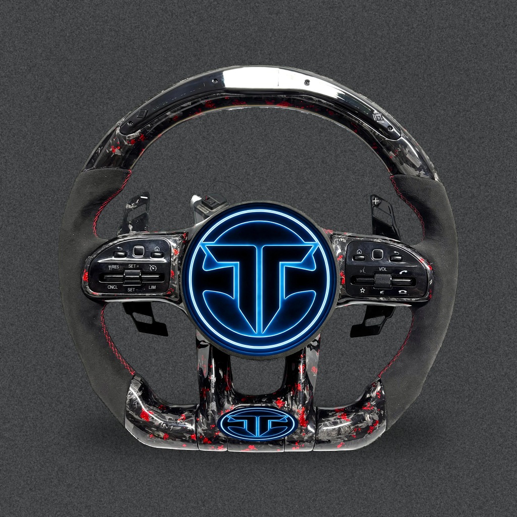 Gloss Carbon Fiber Car Steering Wheel Leather For Mercedes Benz Amg W205 W213 W177 Gle Glc Customizable Upg