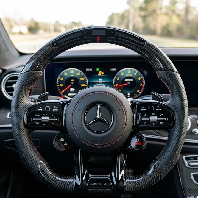 Mercedes A B C S Class Custom Carbon Fiber Steering Wheel with LED Shift Lights