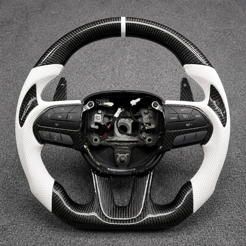 Custom Dodge Full Series Real Carbon Fiber Steering Wheel - YINGGEN