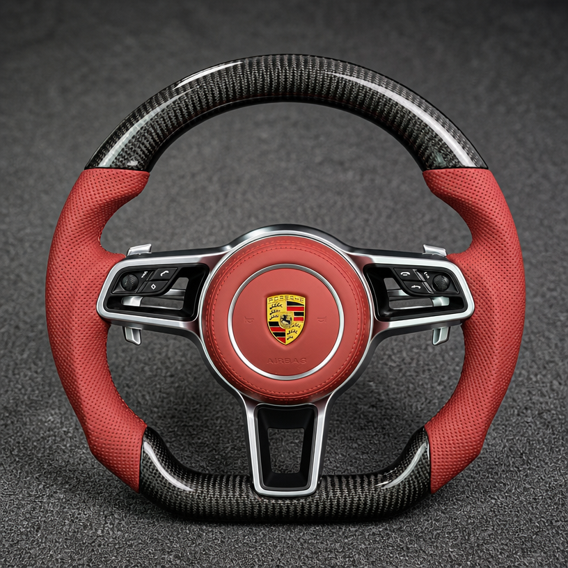 Custom Porsche 911 991 Series Real Carbon Fiber Steering Wheel 2004-2026 - YINGGEN