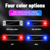 Solar Auto-Charging Vibration Sensing LED Warning Strobe Light, Wireless Red Blue Flash Safety Marker Light for All Vehicles