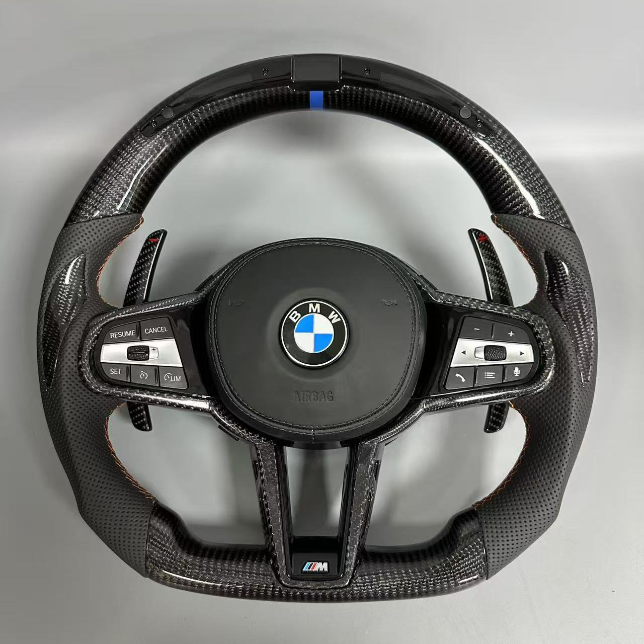 BMW Real Carbon Fiber Modification Steering Wheel Nappa Genuine Leather 3 Series M3 (2019-2025)-YG