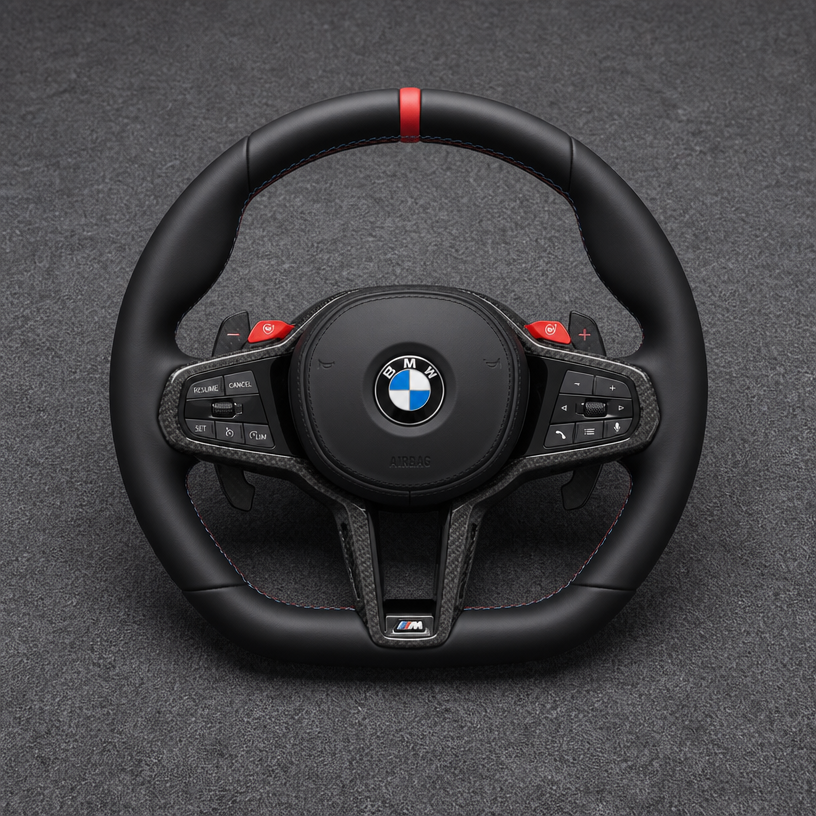 Custom BMW Nappa Genuine Leather Modified Steering Wheel 7 Series G11 G12 G70 2019-2025-YINGGEN