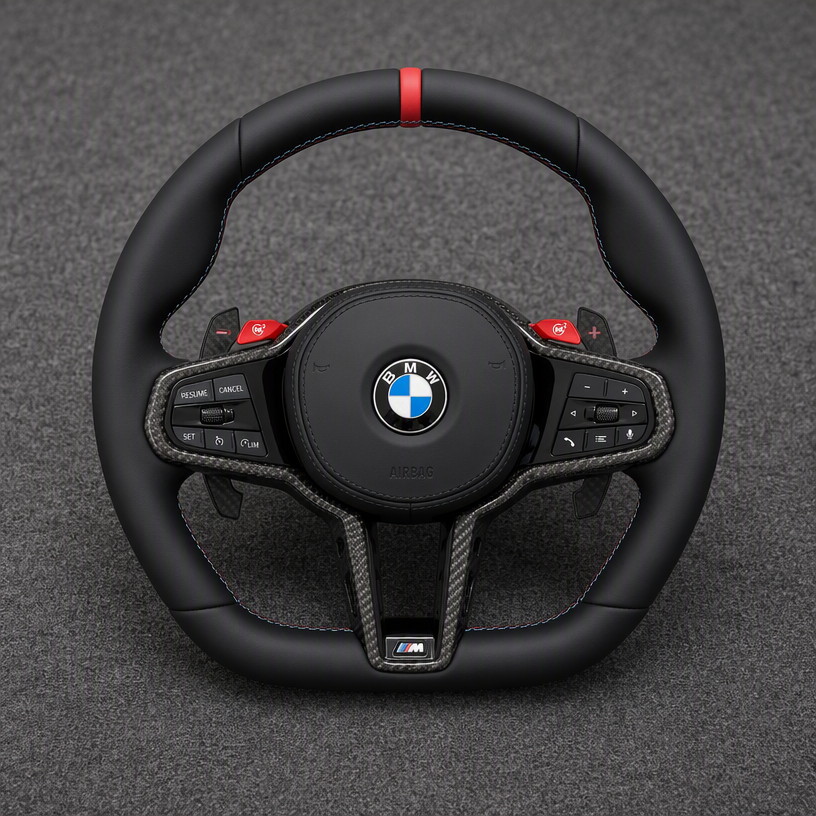 Custom BMW Nappa Genuine Leather Modified Steering Wheel 7 Series G11 G12 G70 2019-2025-YINGGEN