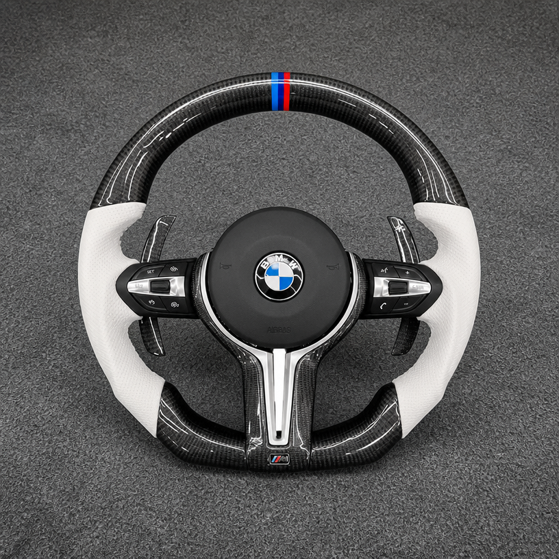 For BMW 4 Series M4 F32 F33 F36 F45 M4 F82 F83 2013–2019 Custom Real Carbon Fiber Steering Wheel - YINGGENE