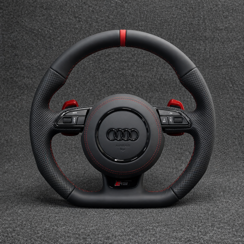 Audi A4 S4 RS4 A5 Coupe Sportback S5 RS5 B5 B6 B7 B8 B9 8T 8F F 196-2026 Custom Nappa Genuine Leather Steering Wheel - YINGGENE
