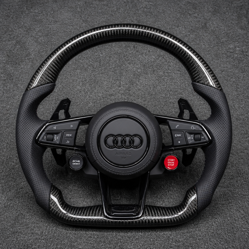 Audi Custom Real Carbon Fiber Steering Wheel A8 D2 D3 D4 D5 1994-2026 1994-2026 - YINGGEN