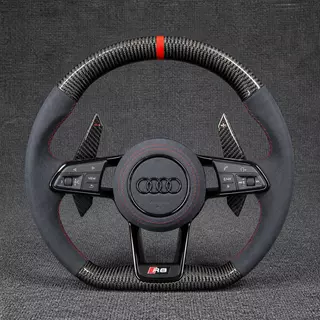Custom Genuine Carbon Fiber Steering Wheel for Audi R8 Type42 Type4S 2006‑2024 Coupé Spyder - YINGGENE