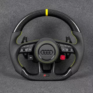 Custom Genuine Carbon Fiber & Napa leather Steering Wheel for Audi R8 Type42 Type4S 2006‑2024 Coupé Spyder - YINGGENE