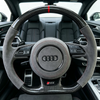 Multi functional Audi steering wheel, ergonomically designed, suitable for interior upgrades as a replacement steering wheel.
